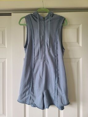 On Running Light Blue Sleeveless Hooded Romper